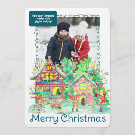 Merry Christmas Personalized Photo Holiday Kaart