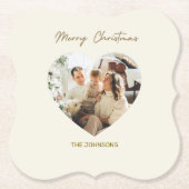 Merry Christmas Personalized Photo Paper Coaster Kartonnen Onderzetters (Voorkant)