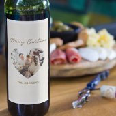 Merry Christmas Personalized Photo Wine Labels Wijn Etiket