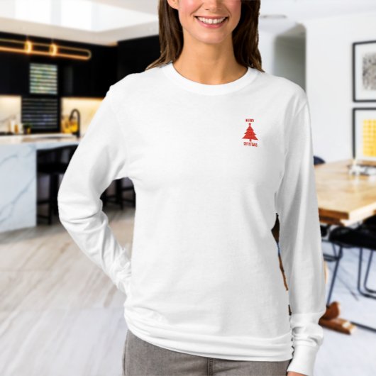 Merry Christmas Personalized Red Plaid T-Shirt