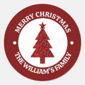 Merry Christmas Personalized Sticker (Voorkant)