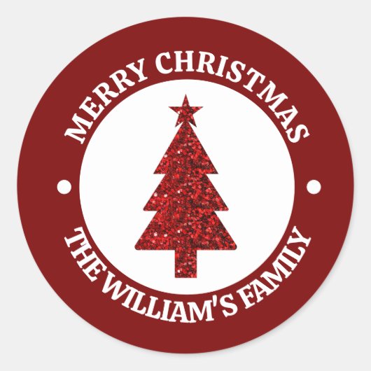 Merry Christmas Personalized Sticker (Voorkant)