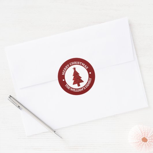 Merry Christmas Personalized Sticker (Envelop)