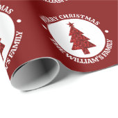 Merry Christmas Personalized Sticker Cadeaupapier (Rol Hoek)