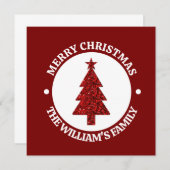 Merry Christmas Personalized Sticker Kaart (Voorkant / Achterkant)
