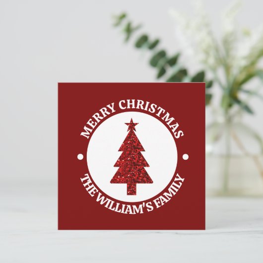 Merry Christmas Personalized Sticker Kaart (Staand voorkant)
