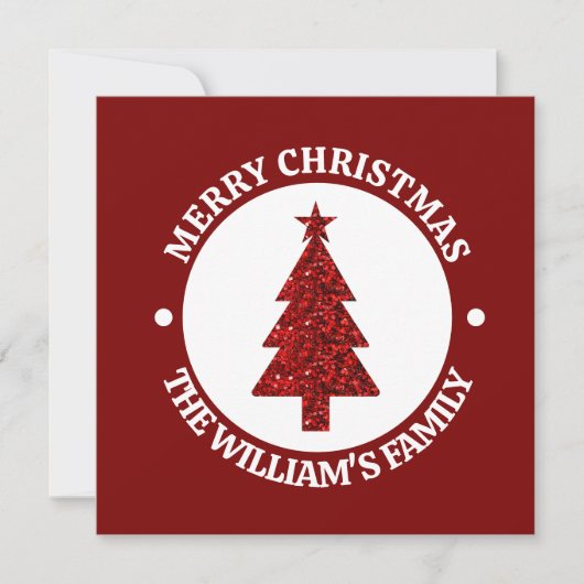 Merry Christmas Personalized Sticker Kaart (Voorkant)
