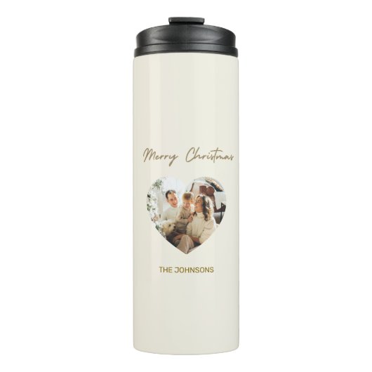 Merry Christmas Personalized Thermal Tumbler Thermosbeker (Voorkant)