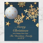 Merry Christmas Personalized Wijn Etiket (Enkel label)