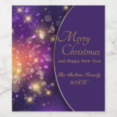 Merry Christmas Personalized Wijn Etiket (Enkel label)