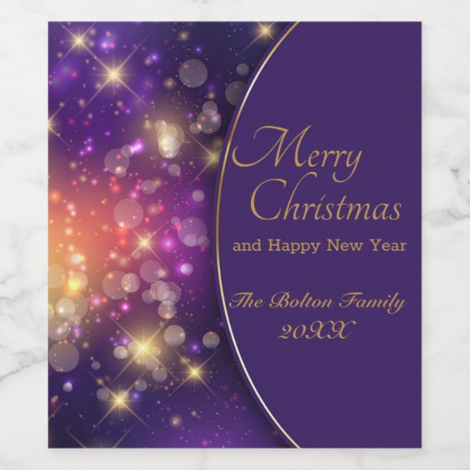 Merry Christmas Personalized Wijn Etiket (Enkel label)