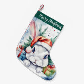 Merry Christmas Pet Feestelijk Konijn - Kleine Kerstsok (Voorkant (Hangend))