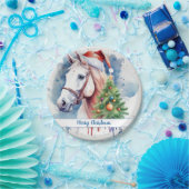Merry Christmas Pet Feestelijk Paard - Papieren Bordje (Feest)