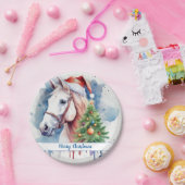 Merry Christmas Pet Feestelijk Paard - Papieren Bordje (Feest)
