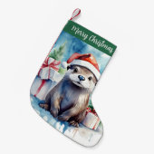 Merry Christmas Pet Feestelijke Otter - Kleine Kerstsok (Voorkant (Hangend))