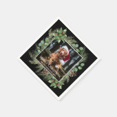Merry Christmas Pet Photo Wreath  Servet (Hoek)