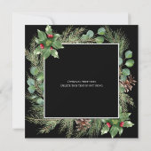 Merry Christmas Pet Photo Wreath Square Card (Achterkant)