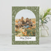 Merry Christmas Photo Arch, Fun Doodle Drawings Feestdagenkaart (Staand voorkant)