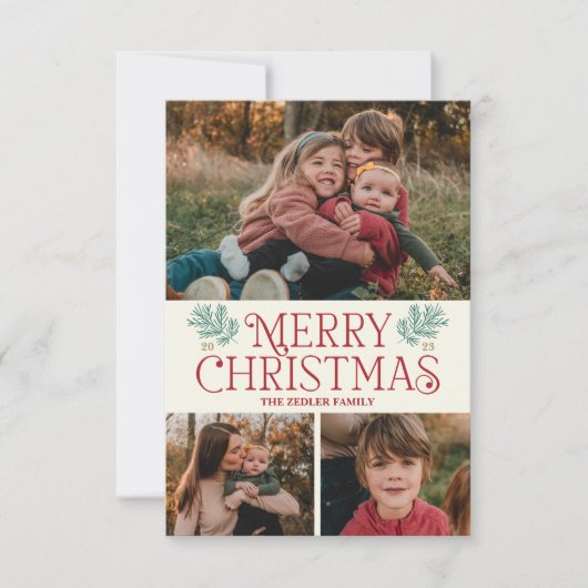   Merry Christmas Photo Card Aankondiging (Voorkant)