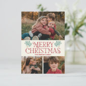   Merry Christmas Photo Card Aankondiging (Staand voorkant)