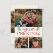   Merry Christmas Photo Card Aankondiging (Voorkant / Achterkant)