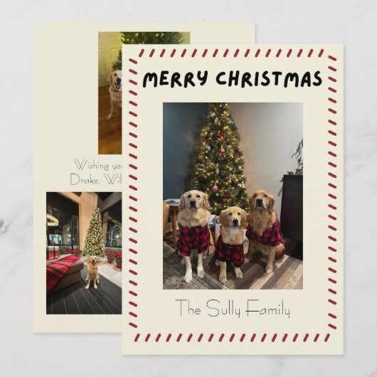 Merry Christmas Photo Card Feestdagenkaart (Voorkant / Achterkant)