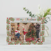 Merry Christmas Photo Card – Personalized Holiday  Bedankkaart (Staand voorkant)