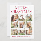 Merry Christmas Photo Collage Feestdagenkaart (Voorkant)