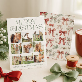 Merry Christmas Photo Collage Feestdagenkaart