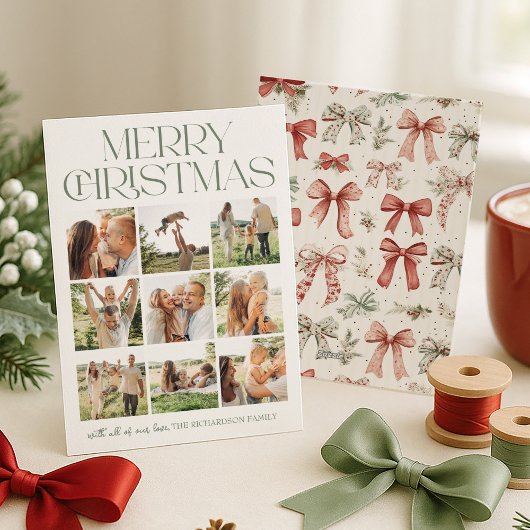 Merry Christmas Photo Collage Feestdagenkaart