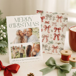 Merry Christmas Photo Collage Feestdagenkaart