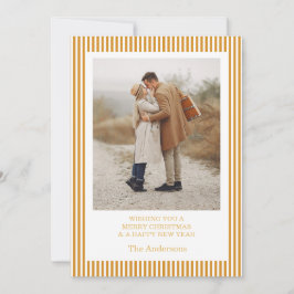 Merry Christmas Photo Collage Gold Holiday Card Kaart