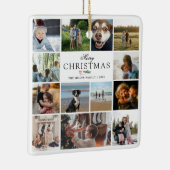 Merry Christmas Photo Collage Keramisch Ornament (Rechts)