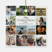 Merry Christmas Photo Collage Keramisch Ornament (Achterkant)
