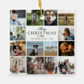 Merry Christmas Photo Collage Keramisch Ornament (Voorkant)