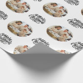 Merry Christmas Photo Collage Personalized  Cadeaupapier (Hoek)