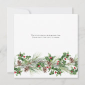 Merry Christmas Photo Greenery Square Feestdagenkaart (Achterkant)