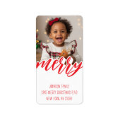 Merry Christmas Photo Holiday Address Etiket (Voorkant)