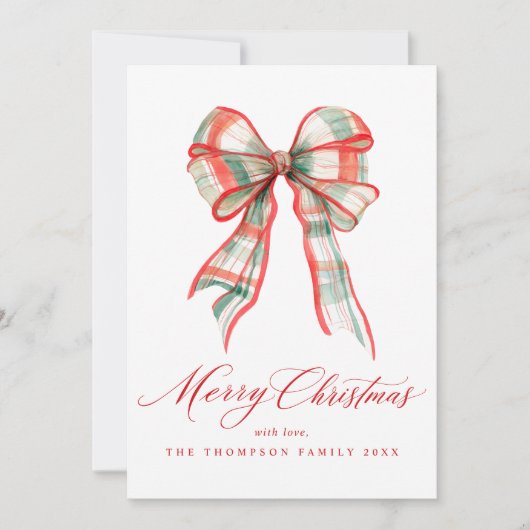 Merry Christmas Photo Red Green Feestdagenkaart (Voorkant)