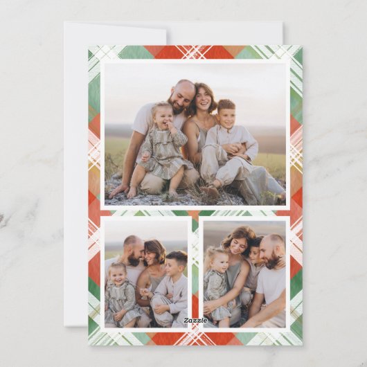 Merry Christmas Photo Red Green Feestdagenkaart (Achterkant)