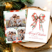 Merry Christmas Photo Red Green Feestdagenkaart