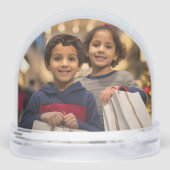 Merry Christmas Photo Red Green Script Overlay Sneeuwbol (Achterkant)