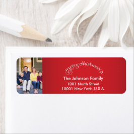 Merry Christmas Photo Retour Adreslabels Etiket