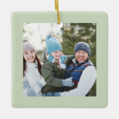 Merry Christmas Photo Typography Nieuwsbrief Keramisch Ornament (Voorkant)