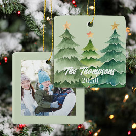 Merry Christmas Photo Typography Nieuwsbrief Keramisch Ornament