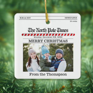 Merry Christmas Photo Typography Nieuwsbrief Keramisch Ornament