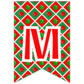 Merry Christmas Pickleball Party Red & Green Santa Vlaggetjes (Tweede vlag)