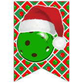 Merry Christmas Pickleball Party Red & Green Santa Vlaggetjes (Eerste vlag)