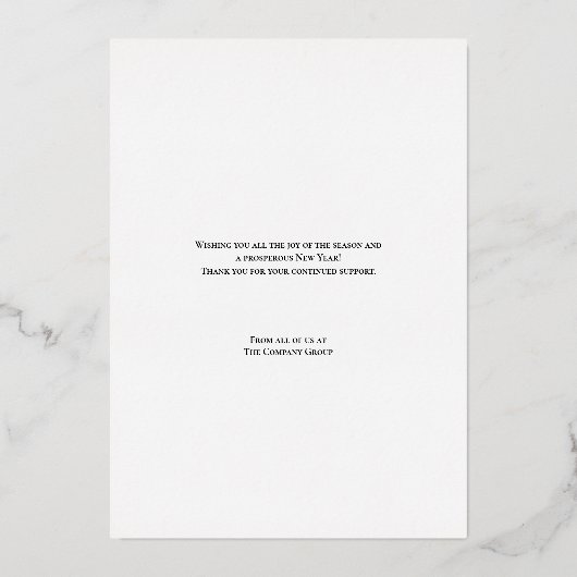 Merry Christmas Pine Company Logo Blue Gold Folie Feestdagenkaart (Achterkant)