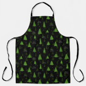 Merry Christmas Pine Tree Forest Black Xmas Schort (Voorkant)